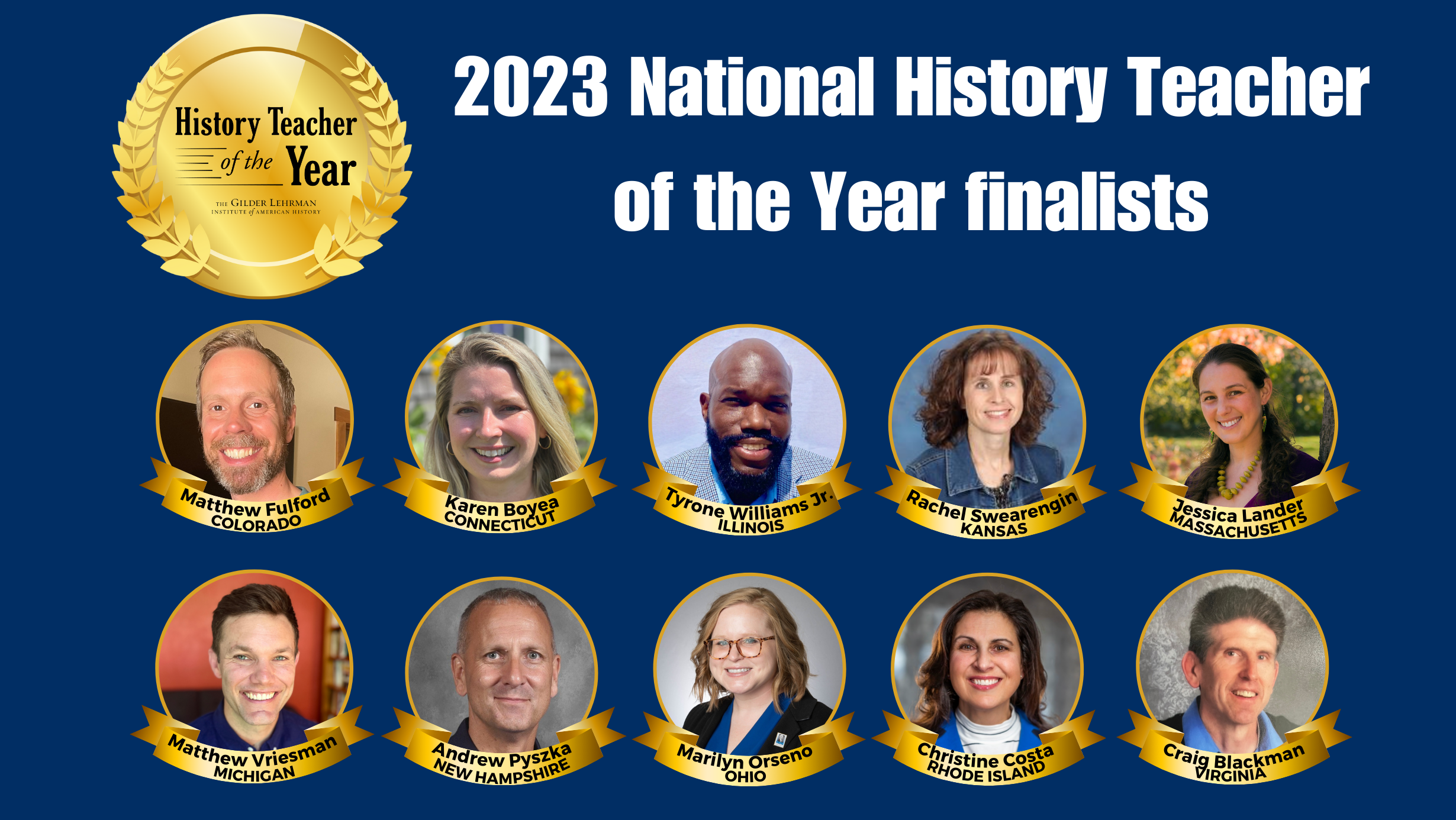 Announcing The 2023 National History Teacher Of The Year Finalists ...